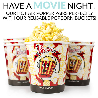 Nostalgia CLHAP12AQ Classic Retro Healthy Hot Air Tabletop Popcorn Maker, makes 12 cups, with kernel measuring scoop, oil-free, perfect for birthday parties, movie nights, Aqua