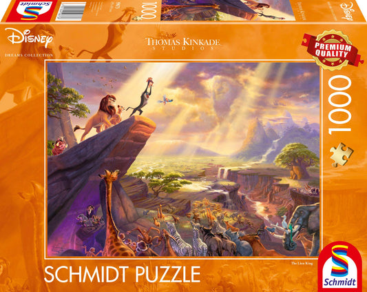 Schmidt Spiele 59673 Thomas Kinkade, Disney, Lion King, 1,000 Piece Puzzle & 59473 Thomas Kinkade 59473-Thomas, Disney Jungle Book, Puzzle, 1,000 Pieces, Colorful