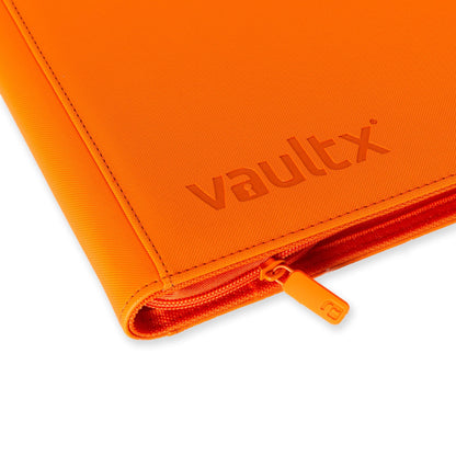 Vault X 9-Pocket Trading Card Binder with Zipper, 360 cards, Premium Exo-Tec album material, 20 side-loading pages, collector's folder for Trading Card Games, Sports Cards, TCG (Orange)