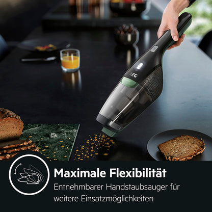 AEG Series 3000 Ergorapido CX7-2-45MÖ 2-in-1 cordless vacuum cleaner, made from 50% recycled materials, bagless, up to 45 mins runtime, freestanding, maneuverable, brush cleaning function, LED, 0.5L, black