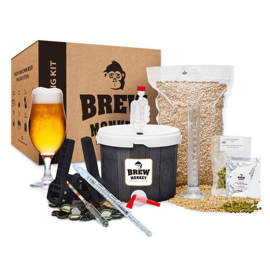 Brew Monkey® Beer Brewing Kit Helles | Complete Set 5 Liters Beer | 6.4% ABV | Beer Brewing Set | Gifts for Men | Beer Gifts for Men | Birthday Gift for Men | Gifts for Dad