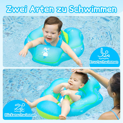 LAYCOL Joy Swim Ring Baby with UPF50+ Sun Protection Canopy & Toys, Adjustable Safety Seat, Toddler Pool Swim Ring for 3-36 Months (Blue Update, S)