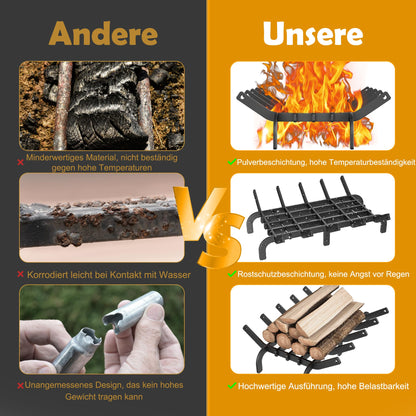 42cm fireplace grates for burning firewood in a cast iron wood rack, indoor wrought iron grill fireplace grate for indoor fireplaces, outdoor camping cooking, fire starting tools wood stove, Tye A