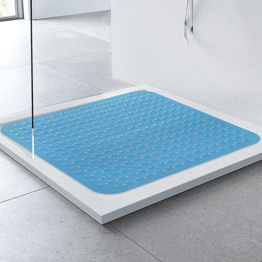 Non-slip 80x80 shower mat with suction cups, PVC shower mat with anti-slip features, non-slip shower insert.