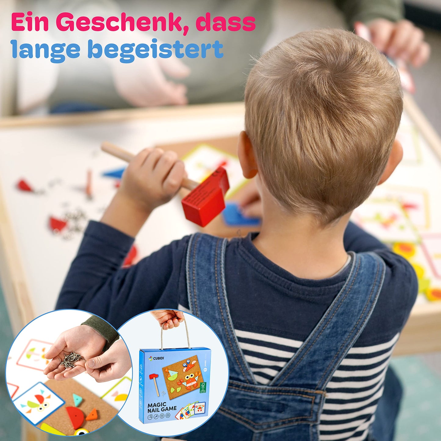 CUBIDI® Hammering game for children aged 3 years and up - hammering game for children's toys aged 3 years and up to promote imagination & motor skills in boys and girls.