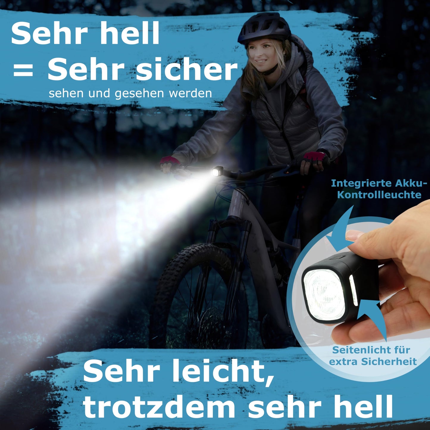 Aries Bike Light Front & Rear as a Set [Very Bright 90 Lum LED] - USB C Rechargeable Bike Light - Front & Rear Bike Light Set StVZO Approved - Bike Lighting for Road Bike MTB Kids Bike