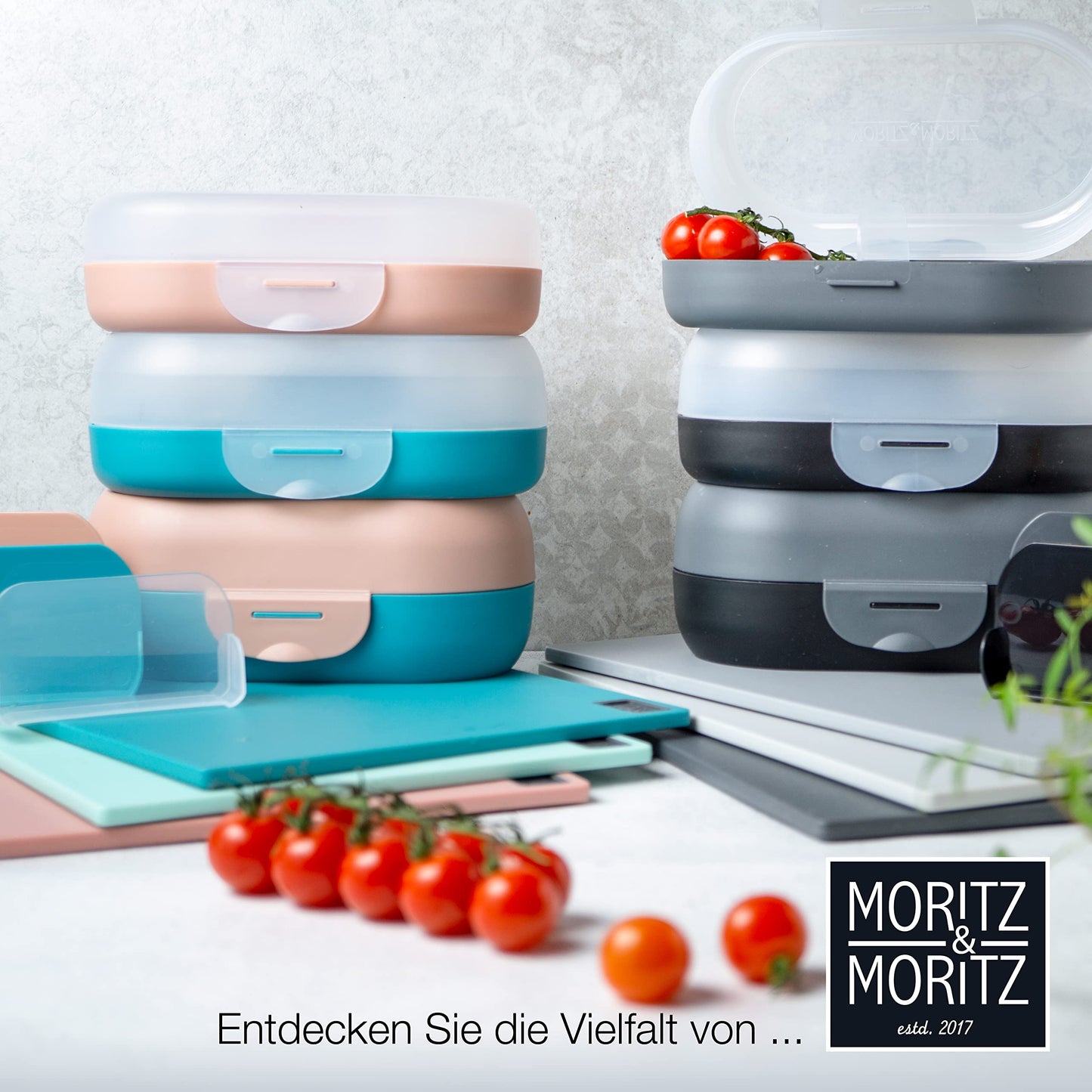 Moritz & Moritz 3x Lunchbox for Kids with Compartments - Mix & Match Children's Lunchbox - Colorful Kids' Bento Box