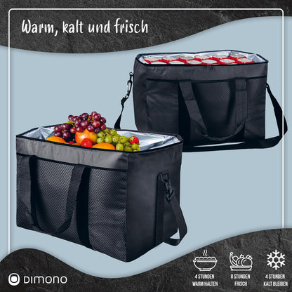 XXL cooler bag insulated drinks & snack bag ice bag picnic bag for camping traveling vacation 15, 25, or 45 liters (45 liters - Black)