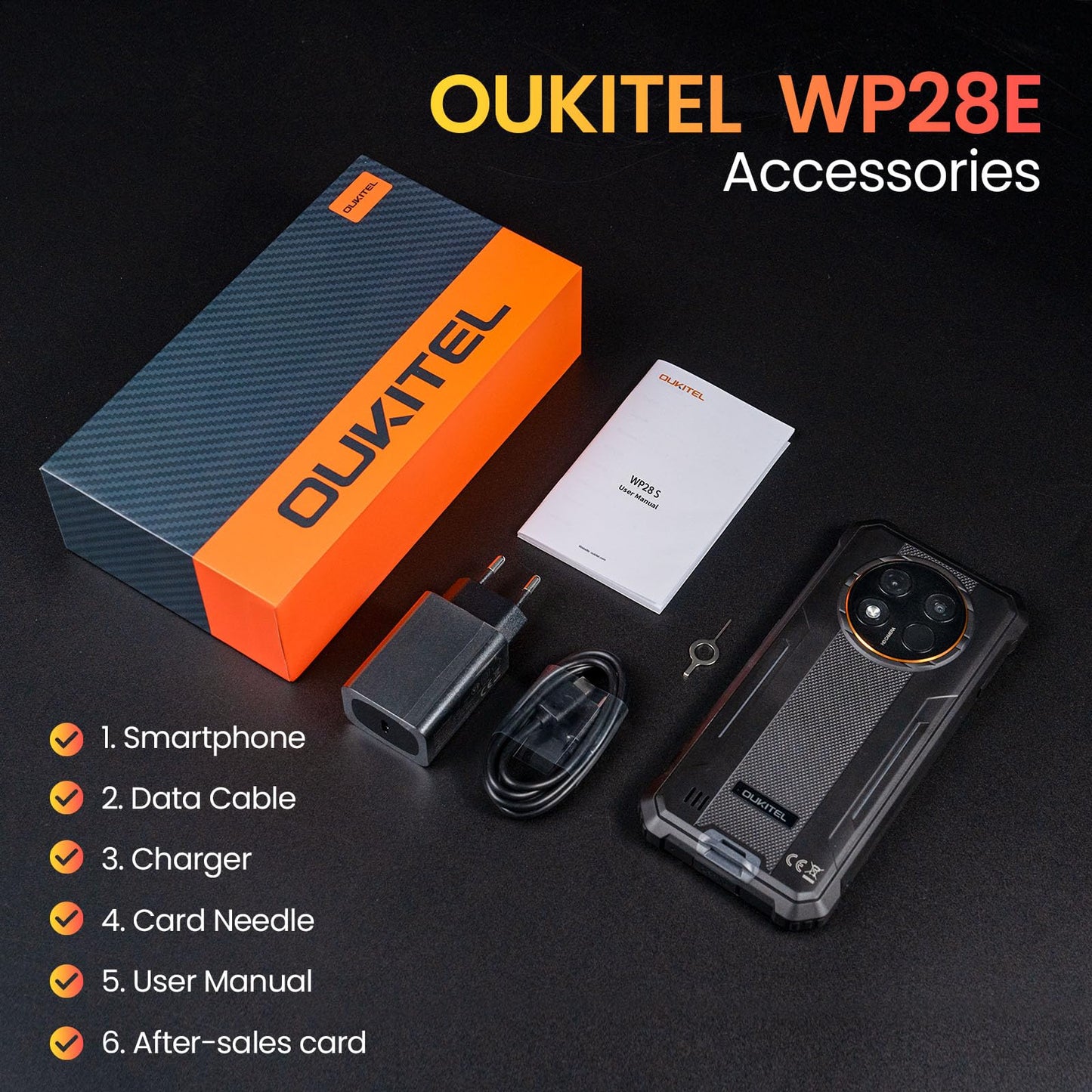 OUKITEL WP28E Outdoor Smartphone Android 14-10600mAh, 8GB +64GB/1TB, 6.52" with 13MP camera, IP68 water resistant, Dual 4G SIM, rugged phone with NFC/GPS/OTG/BT5.0-Green. No contract.