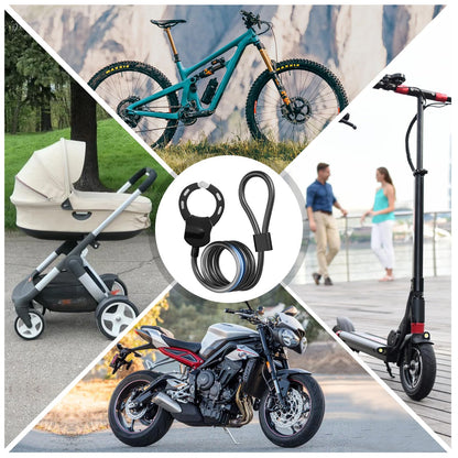 Gaethra E Scooter Lock, 120CM Lock for E Scooter, Handcuff Lock with Key, 14MM Thick Cable Lock High Security, E Roller Lock for Bike, Scooter, Stroller