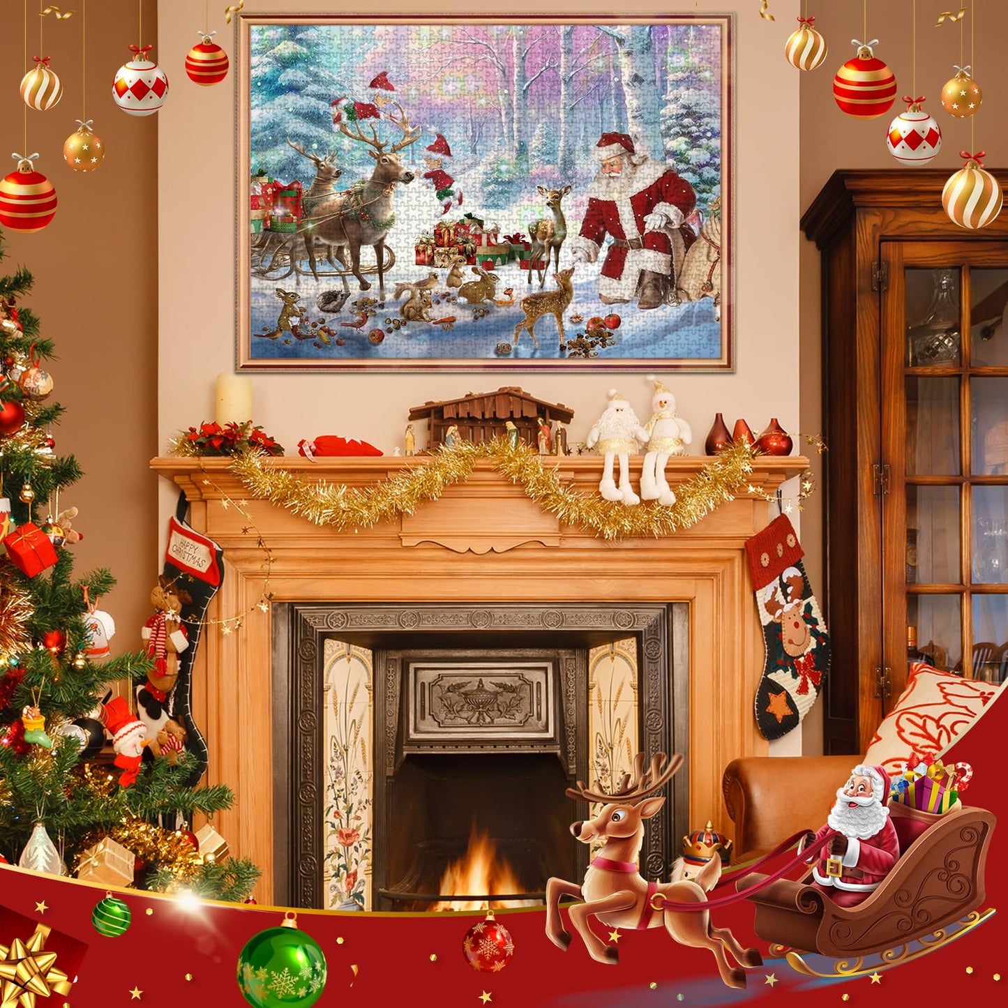 Advent calendar 2024 puzzle for kids and adults, 1008 piece puzzle 24 day Christmas countdown calendar - Christmas gifts for teenagers (27.6 x 19.7 inches)