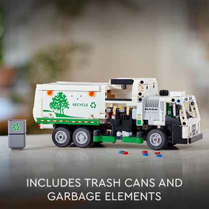 LEGO Technic John Deere 9700 Forage Harvester, combine harvester toy for building & Technic Mack LR Electric Garbage Truck, recycling role-play garbage truck model.
