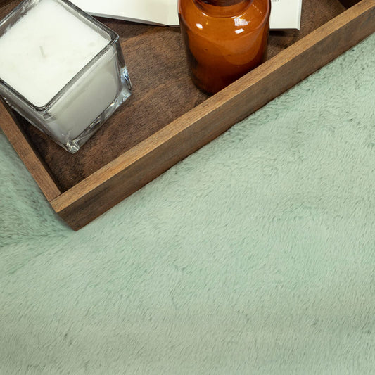 Bathmat Jade Green - 120x170 cm Solid Color - Non-slip, washable, soft, absorbent, quick-drying - High pile Soft Touch bathroom rug