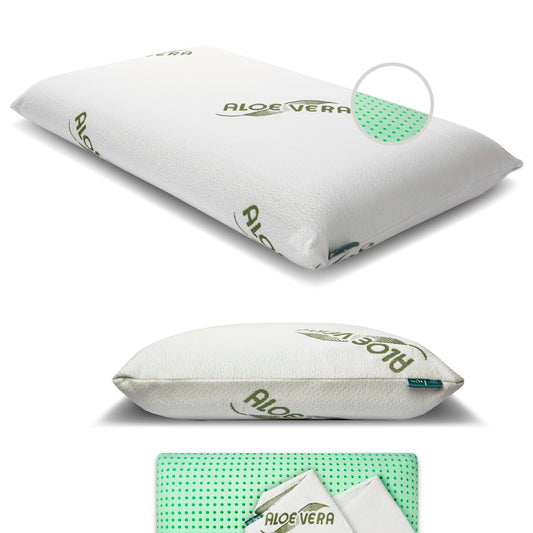 Memory Foam Pillow | 15cm height | Side Sleeper Pillow | For Adults | Aloe Vera | Made in Italy
