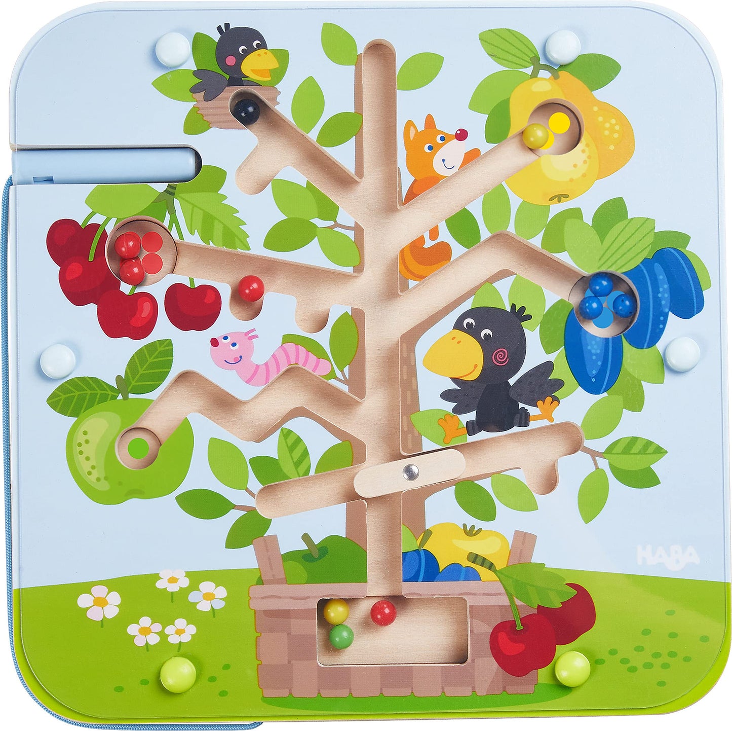 HABA 301056 - Magnetic Game City Labyrinth, educational wooden toy for children from 2 years, trains logic and fine motor skills & 306083 - Magnetic Game Orchard, motor skills game
