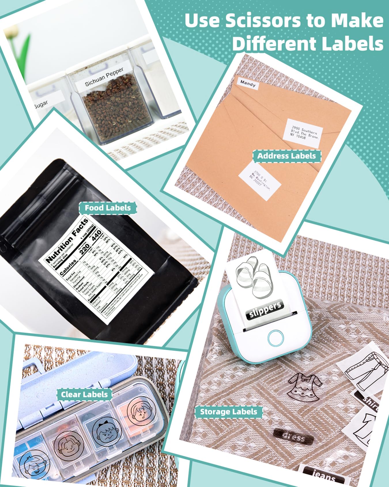 Mini Printer - Tiny Printer T02 Mini Printer for Smartphone Mini Thermal Printer Bluetooth Photo Printer Sticker Printer Label Printer Instant Print for study notes, anatomical diagrams, photos