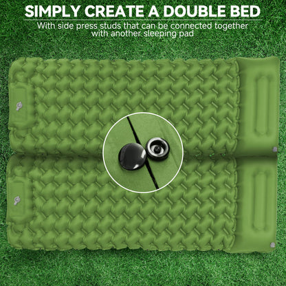 Self-inflating sleeping pad camping air mattress 200 * 68CM Ultra-light camping mat with pillow Portable air cell mat Waterproof sleeping mat for outdoor, hiking, tent, beach