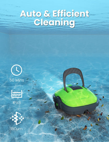 WYBOT Pool Robot Battery, Efficient Cleaning for Pools up to 50m² - Battery powered, Self-parking function & Dual Motor for maximum suction力