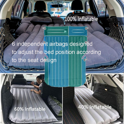 Icelus Car Mattress, 195 * 130 * 15 cm SUV Car Inflatable Mattress Air Mattress Trunk with Air Pump, Car Rear Seat Thicker Combo Bed for Travel Camping Outdoor