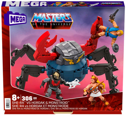 MEGA HFF27 - Mega Construx Masters of The Universe She-Ra vs Hordak & Monstroid Attack Vehicle Building Set, construction toy for kids, great gift for ages 8 and up.