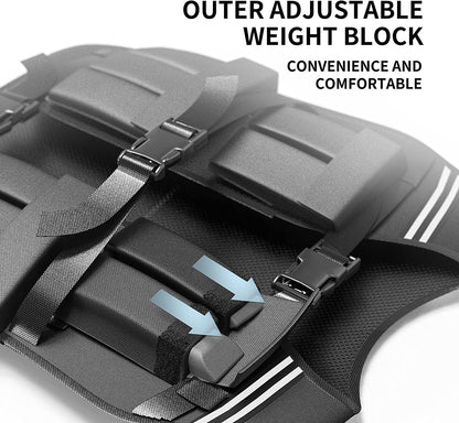 PROIRON Adjustable Weight Vest 20kg with Reflective Stripes for Running/Strength Training/Workout/Jogging and Home Gym.