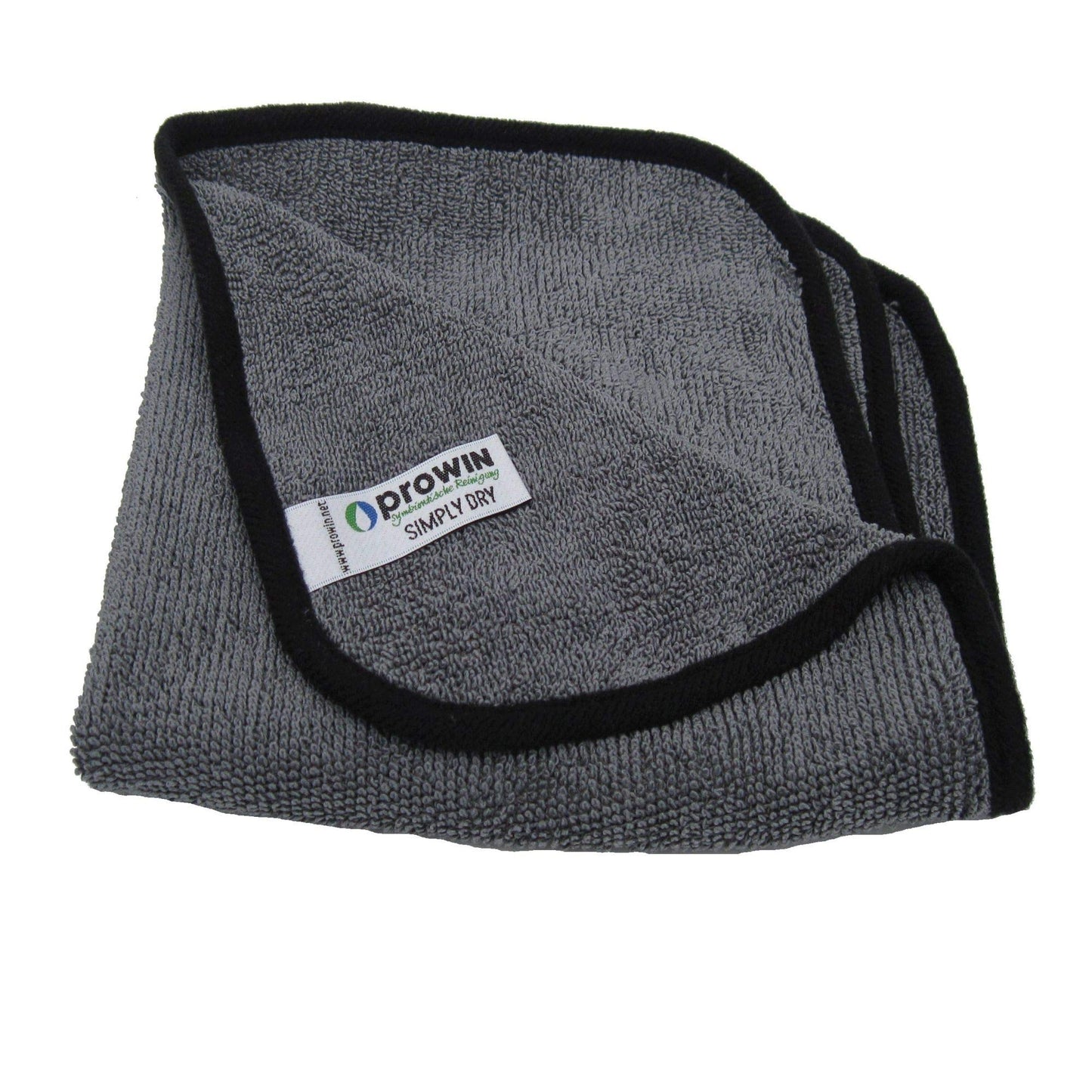 proWin Simpy Dry drying towel 40 x 40 cm microfiber grey/black - Original