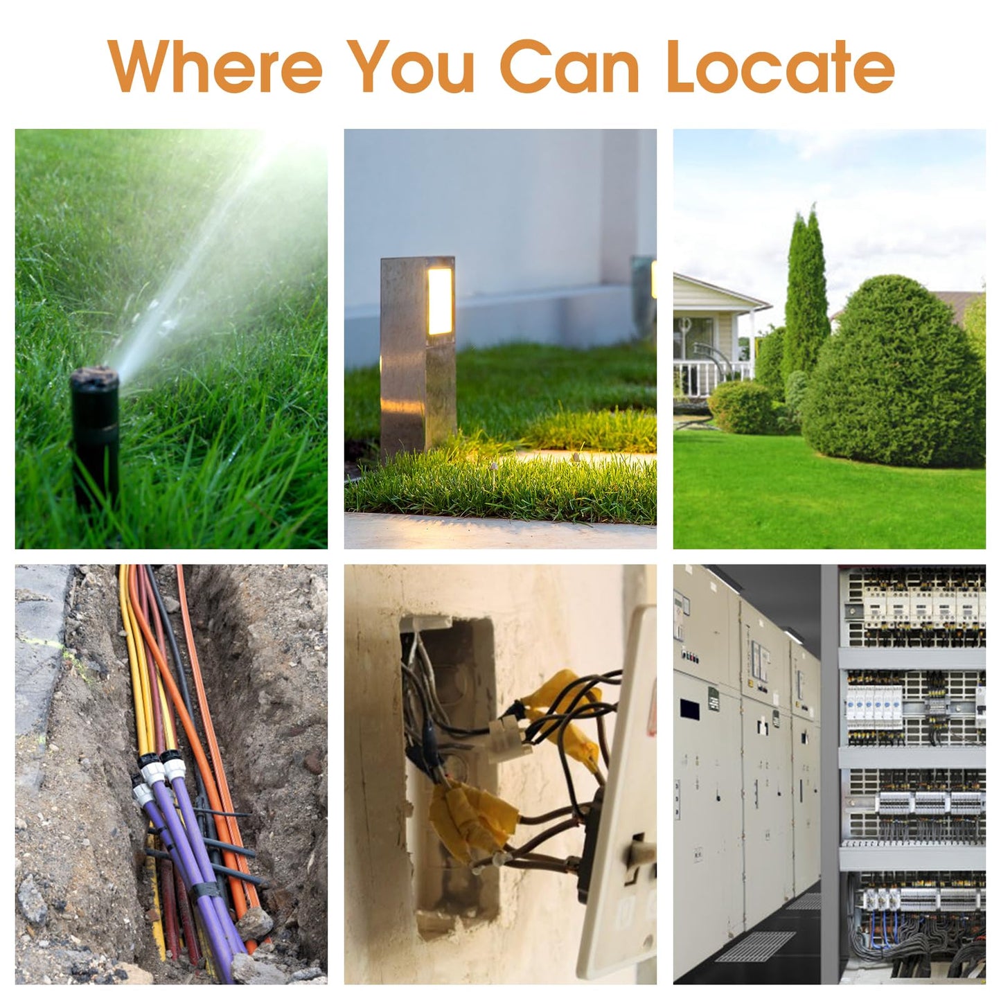 KOLSOL F02 underground cable locator, wire tracer with headphones for locating wires and cables, pet fence cable tester, up to 2-3 meters depth and 1000 meters in length.