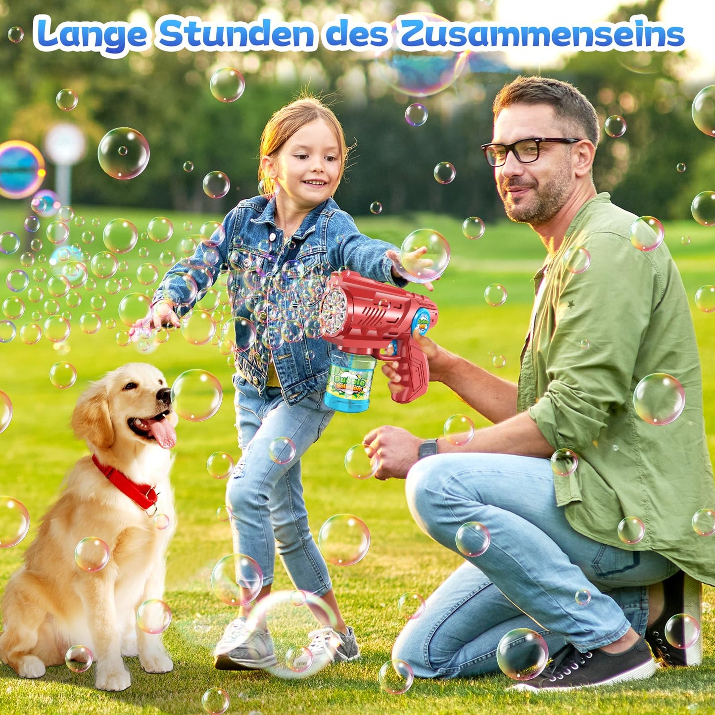 Bubble gun kids bubble machine bubble machine: LED light bubbles electric with 100 ML tank blue automatic bubbles maker for kids shooter party toy (pink)