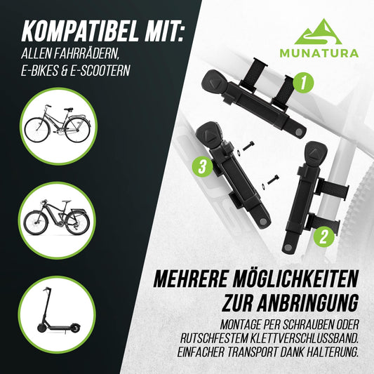 MUNATURA folding lock bike theft protection [120cm] - Bike lock high security with bracket - Folding lock bike lock, bike lock secure, bike lock, ebike bike lock