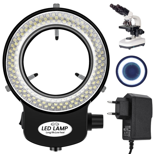 Jevina 144 LED Microscope Ring Light Ring Light 0-100% Adjustable Lamp for Microscope Ring Illumination