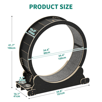 YITAHOME Cat Wheel Large Cat Exercise Wheel Silent Cat Wheel for Big Cats, Indoor Cats Fitness Cat Wheel Workout Equipment, 1065x1010x380mm