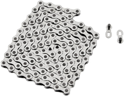 Bicycle chain, KMC bicycle chain, e10 Silver, 1/2" x 11/128", 122 links, 10-speed, silver