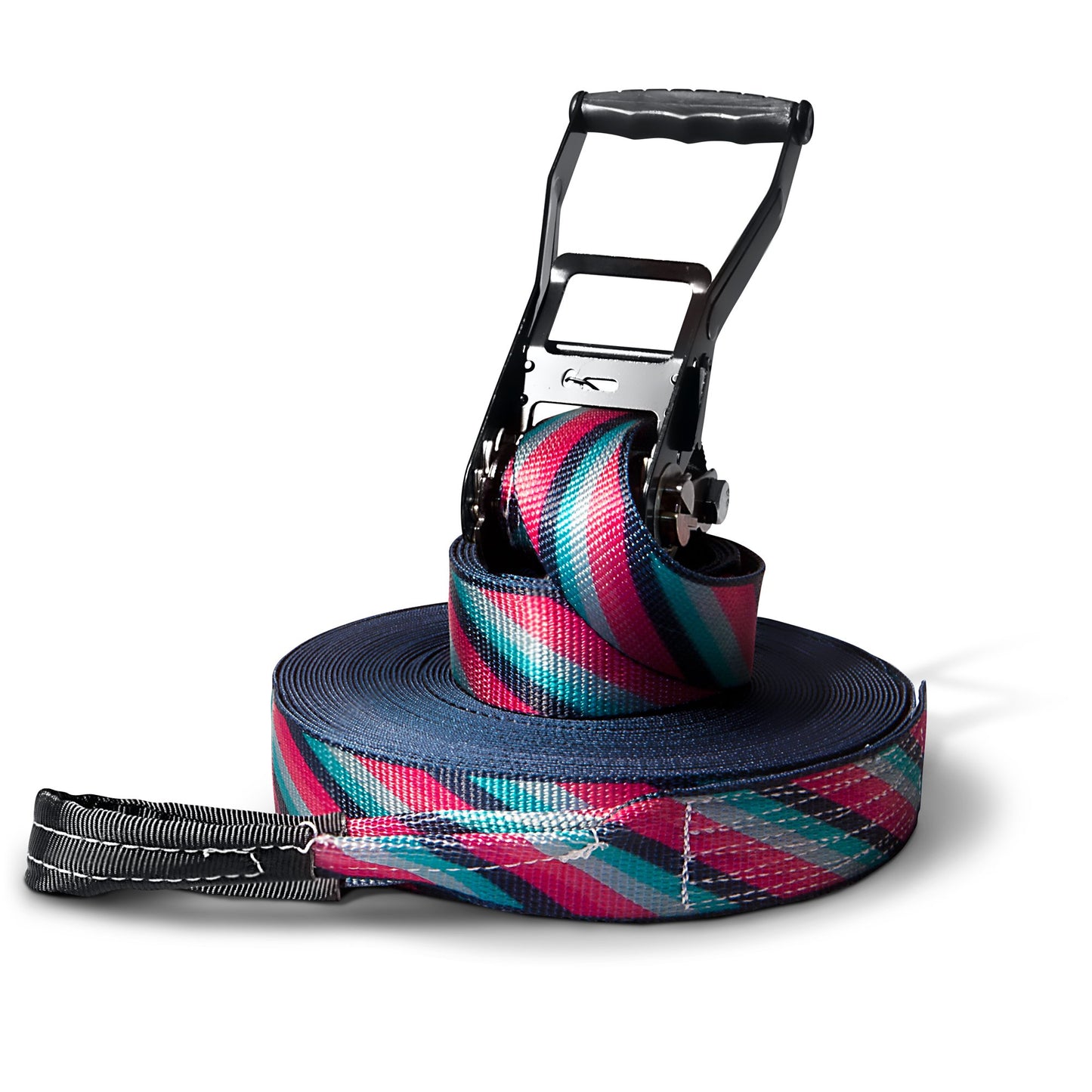 Slackline set, lines, 25 meters length, complete kit for kids, beginners, advanced and professionals, including carrying bag.