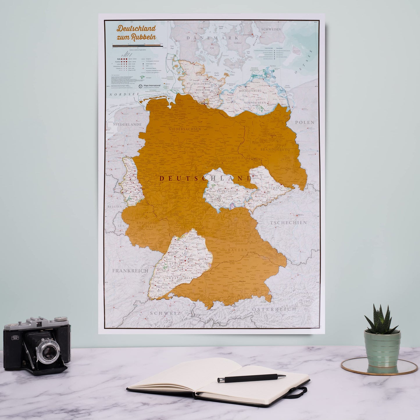 Scratch off World Map with Gift Tube + BONUS Germany Map - Maps International - Over 50 years in map making