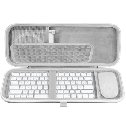 GEEKRIA Keyboard Carry Case, hard shell protection compatible with Apple Magic Keyboard (MXCL3LL/A) / MK2A3LL/A / MXCK3LL/A / MK293LL/A, Mouse Combo Case (Light Gray)