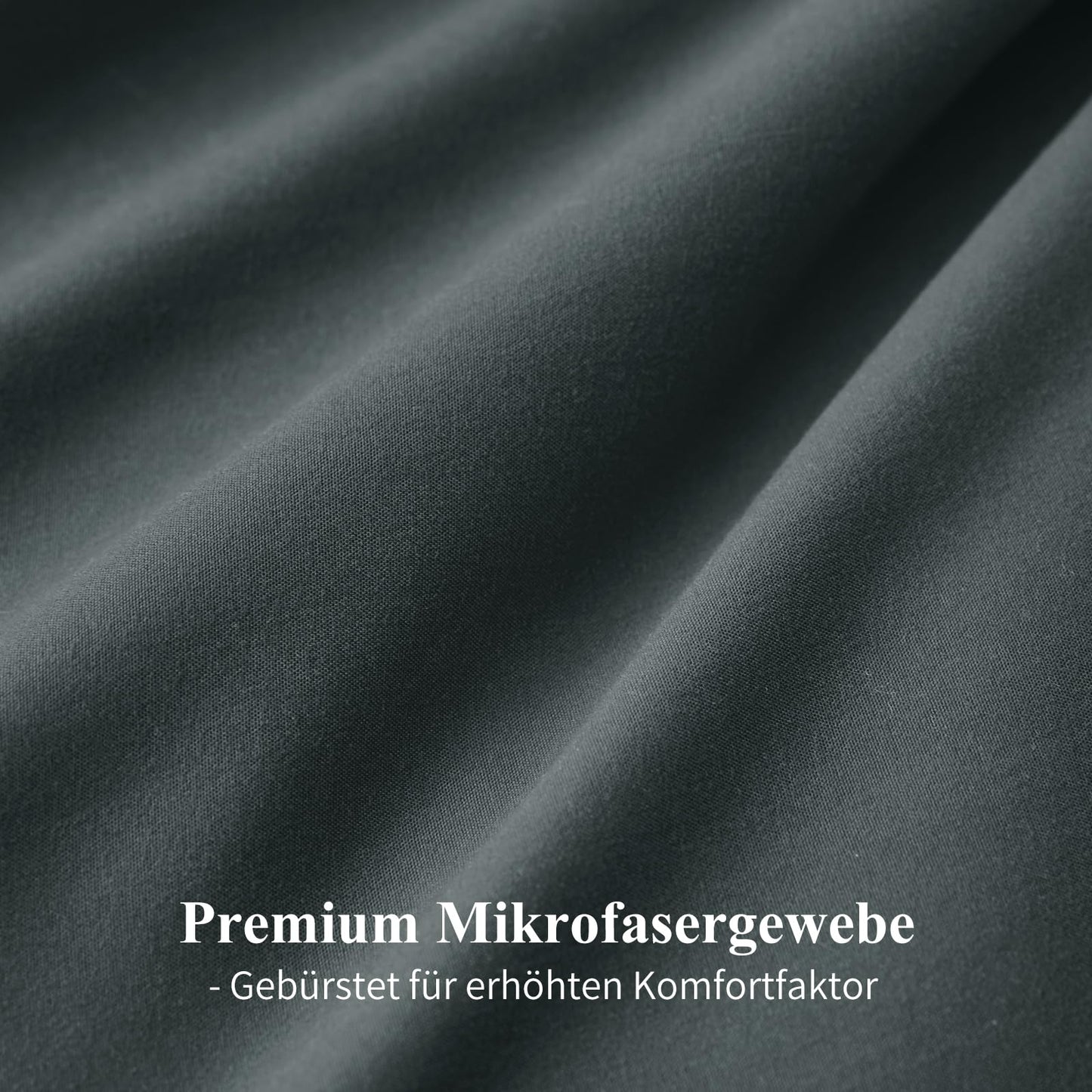 Aisbo bedding 155x220 2-piece anthracite/gray - bedding sets 1 duvet cover 155x220 cm + 1 pillowcase 80x80 cm, ÖKO-TEX reversible bedding soft microfiber with zipper.