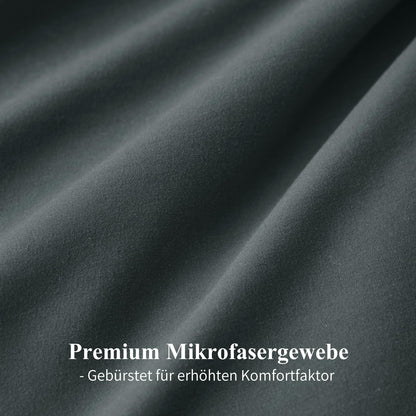 Aisbo bedding 155x220 2-piece anthracite/gray - bedding sets 1 duvet cover 155x220 cm + 1 pillowcase 80x80 cm, ÖKO-TEX reversible bedding soft microfiber with zipper.