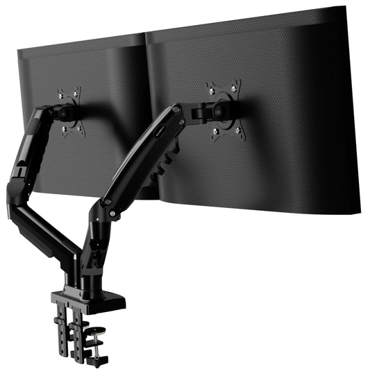 Invision Monitor Mount 2 Monitors for 19-32 inch screens - VESA 75 & 100 mm Desk Clamp - Height Adjustable Tilt Swivel and Rotate - Increased load capacity of 2-9 kg (MX400)