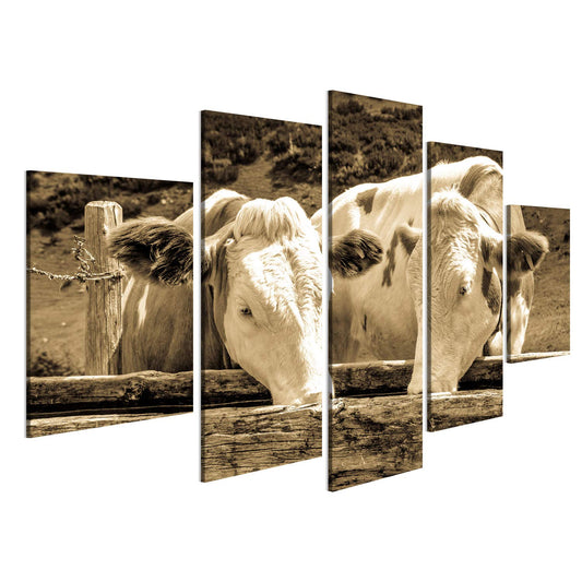 islandburner Image Pictures on canvas Cows in the European Alps - Photo Wall Art, Poster, Canvas Print OFJ