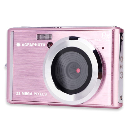 AGFA Photo Realishot DC5200 - Compact digital camera, 21MP, 2.4" LCD screen, 8X digital zoom, HD 720p video, lithium battery, SD cards, scene modes - Pink