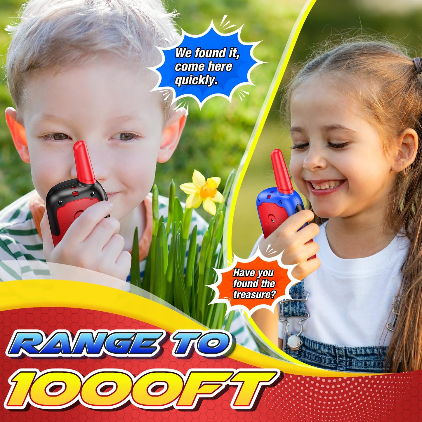 Toyokid toy for ages 3-10, walkie talkie gift for boys and girls ages 3-12. Outdoor toy gift idea for boys, garden play toy for kids.