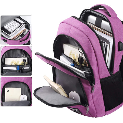 YAMTION school backpack for ladies and girls, laptop backpack with 15.6 inch laptop compartment for school, work, and travel.