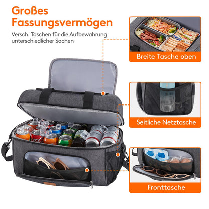 Lifewit Large Cooler Bag 30L, Collapsible Cooler Box, Insulated Lunch Bag, Lightweight, Portable Cooler, Double Layer for Picnic, Beach, Work, Travel, Dark Gray