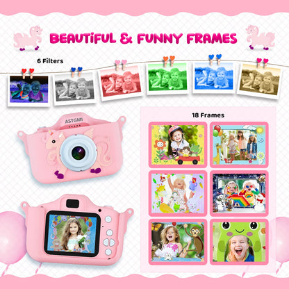 Kids camera, 2.0” display digital camera, gifts for 3-12 year old boys and girls, 1080P HD anti-drop children's camera for birthday and Christmas toy.