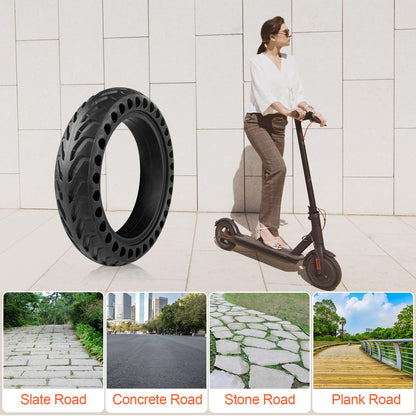 Lectorias 2 Pack Scooter Tires 8.5 Inch, Electric Scooter Durable Anti-Slip Tire Black, Thickened Tire with Metal Spudger, Scooter Front Rear Tire Replacement Wheels Rubber Tires for M365