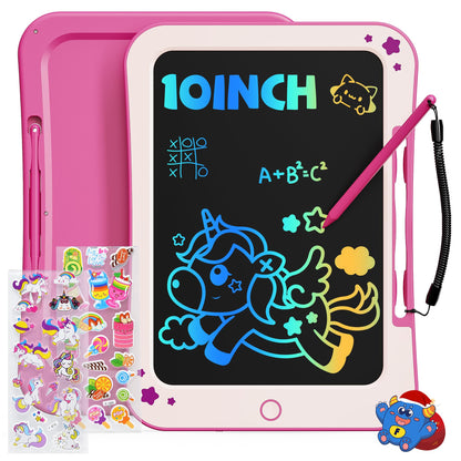 TEKFUN Kids Toy for 3 4 5 6 Year Old Boys Girls Gifts, 10 Inch LCD Writing Tablet Children Drawing Board, Educational Travel Toy Boy Girl Birthday Age 3-8 (Pink)