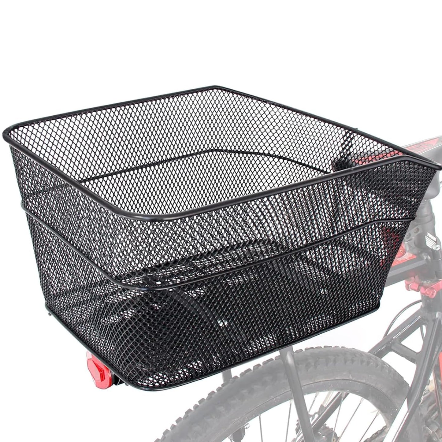 BINOTHINK Rear Bike Basket, Metal Large Bicycle Basket Stable Rear, Bike Rear Rack Basket with Mounting Accessories for Small Dog Shopping Picnic Backpack (S2)