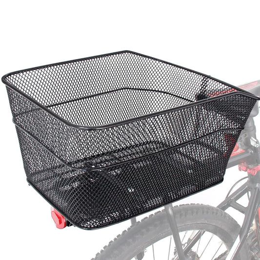 BINOTHINK Rear Bike Basket, Metal Large Bicycle Basket Stable Rear, Bike Rear Rack Basket with Mounting Accessories for Small Dog Shopping Picnic Backpack (S2)