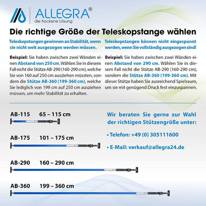 ALLEGRA security bar for window and door security, burglary protection for windows and doors (1m - 1.75m, White)