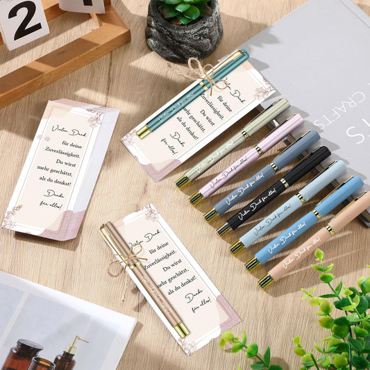 Nezyo 18 Sets Appreciation Gifts for Employees Thank You Gifts for Colleagues Inspiring Pen with Bookmark Card Motivational Gift to Give Team Colleague (Praise)